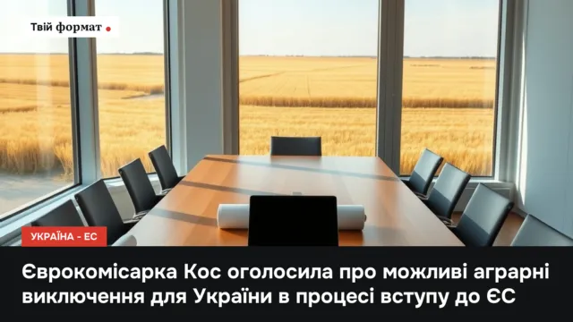Єврокомісарка Кос оголосила про можливі аграрні виключення для України в процесі вступу до ЄС